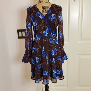 Alexia AdmorFloral Self-Tie Mini Dress